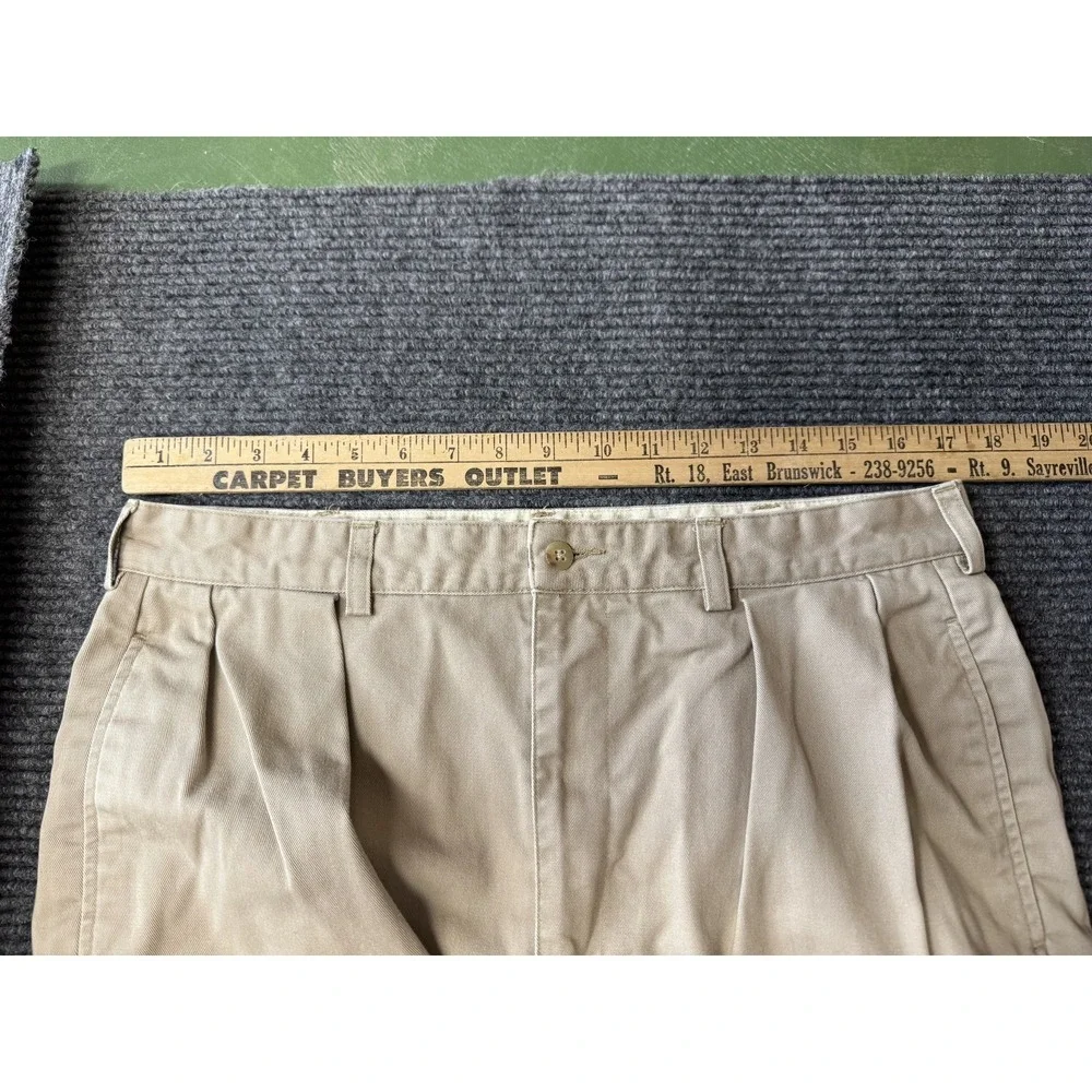 Polo Ralph Lauren Andrew Pants Mens Size 35x32 Khaki Vintage Baggy Pleated Chino